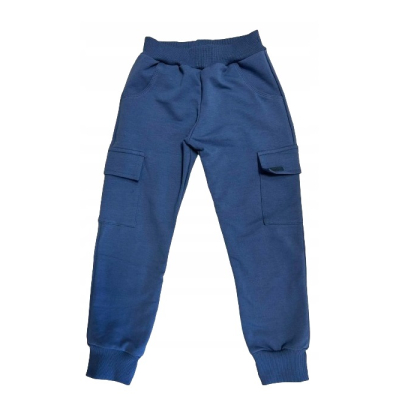 Spodnie chłopięce dresowe  MROFI -BOJÓWKI - Niebieski jeans
